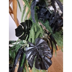 Duży wieniec zimowy świąteczny na drzwi Black & White